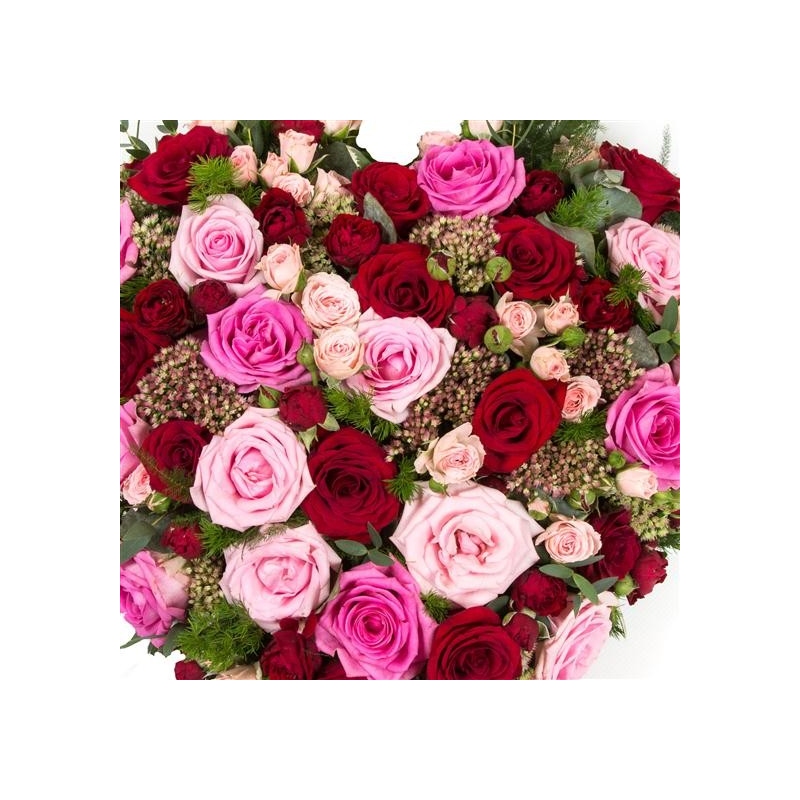 Mixed Rose Heart - same day or named day delivery - Rushes Florist