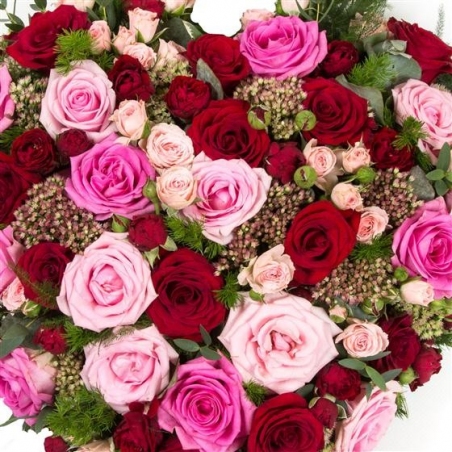 Mixed Rose Heart - same day or named day delivery - Rushes Florist