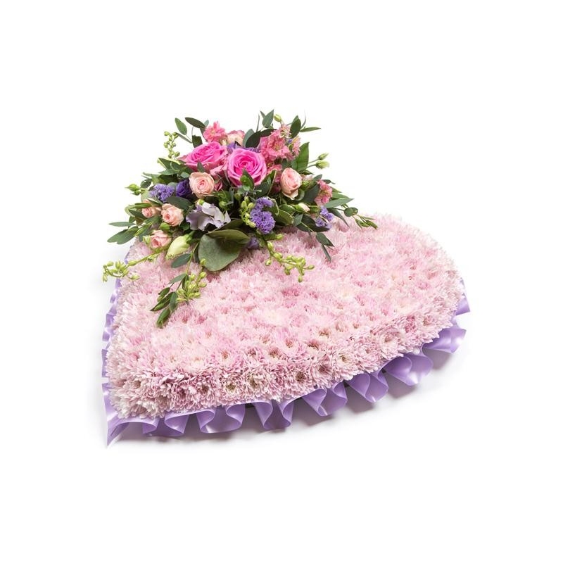 Pink Massed Heart - same day or named day delivery - Rushes Florist