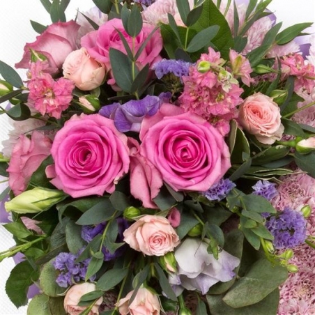 Pink Massed Heart - same day or named day delivery - Rushes Florist